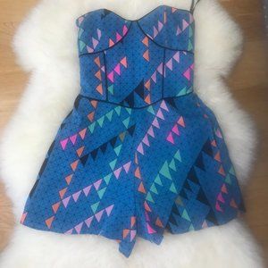 Mara Hoffman Stretch Silk Geometric Neon Romper 2